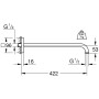 GROHE Rainshower Brausearm 42,2 cm mit eckiger Rosette - Detailansicht