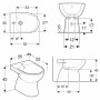 Geberit Renova Bidet sur pied forme semi-fermée - vue détaillée