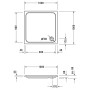 Receveur de douche carré Duravit D-Code 100 x 100 cm avec revêtement antidérapant - photo produit