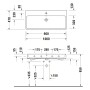 Duravit Qatego Waschtisch 100 x 47 cm geschliffen, ohne Hahnloch - Detailansicht