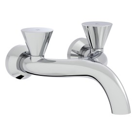 VitrA Liquid Zweigriff-Waschtischarmatur, Aufputz-Wandmontage, 24 cm
