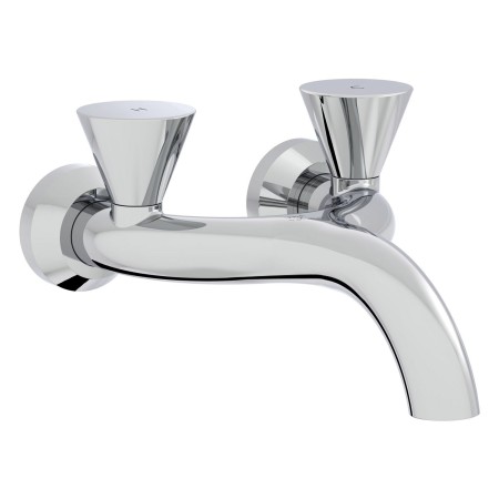 VitrA Liquid Zweigriff-Waschtischarmatur, Aufputz-Wandmontage, 24 cm