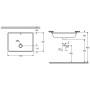 GROHE Cube Keramik Einbauwaschtisch von unten 50 cm - technische Ansicht