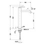 Duravit C.1 Einhebel-Waschtischmischer XL FreshStart und MinusFlow, ohne Zugstangen-Ablaufgarnitur - technische Ansicht