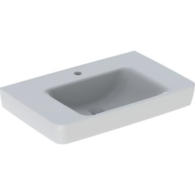 Geberit Renova Plan Waschtisch 75 cm mit Ablagefläche, Hahnloch mittig, ohne Überlauf