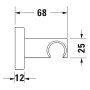 Duravit Brausehalter mit eckiger Rosette - technische Ansicht