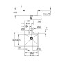 Évier encastrable en acier inoxydable GROHE K800 51,8 x 51 cm - vue détaillée