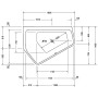 Duravit Paiova Baignoire d'angle pentagonale 190 x 140 cm avec système de jets, Coin gauche - vue détaillée