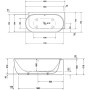 Vasca idromassaggio Duravit Luv con sistema Air 185 x 95 cm Angolo destro - vista dettagliata
