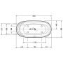 Vasca idromassaggio Duravit Cape Cod freestanding, 185,5 x 88,5 cm con sistema Air - vista dettagliata