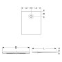 Receveur de douche rectangulaire Geberit Nemea 80 x 140 cm - vue technique