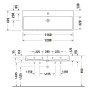 Duravit Qatego Waschtisch 120 x 47 cm geschliffen, 1 Hahnloch, mit HygieneGlace - Detailansicht