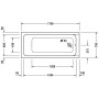 Baignoire balnéo rectangulaire Duravit D-Code 170 x 75 cm avec Jet Project - vue détaillée