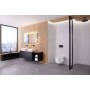 Robinet de lavabo Geberit ONE design carré, montage mural, mitigeur à deux poignées - vue technique