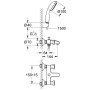 GROHE Costa Wannenbatterie mit Brausegarnitur - Detailansicht