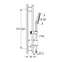 GROHE Rainshower SmartActive 150 Brausestangenset, 3 Strahlarten, Brausestange 60 cm - Detailansicht