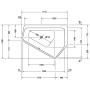 Baignoire d'angle à remous Duravit Paiova 5 coins 177 x 130 cm avec système Jet, coin droit - vue détaillée