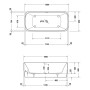 Duravit Qatego Rechteck-Badewanne 180 x 80 cm, freistehend - Produktansicht