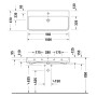 Duravit Qatego Waschtisch 100 x 47 cm, ohne Hahnloch, mit HygieneGlace - Detailansicht