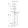 Barre de douche hansgrohe Unica S Puro 90 cm - vue détaillée