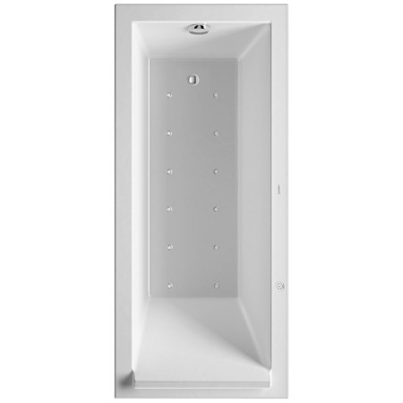 Baignoire balnéo rectangulaire Duravit Starck 170 x 75 cm avec système Combi E et dossier incliné
