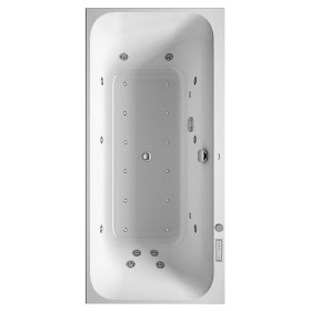 Baignoire balnéo rectangulaire Duravit Happy D2 190 x 90 cm avec système Combi E, deux dossiers inclinés