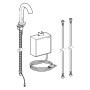 Robinet de lavabo Geberit Piave à montage sur pied, alimentation secteur, avec boîtier de fonction AP - vue détaillée