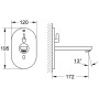 GROHE Eurosmart CE Waschtisch-Wandarmatur - technische Ansicht