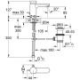 GROHE Eurosmart CT Selbstschluss-Waschtischbatterie - technische Ansicht