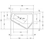 Duravit Paiova Baignoire d'angle 5 côtés 190 x 140 cm avec système Combi E, coin droit - vue détaillée