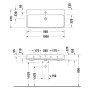 Duravit Qatego Waschtisch 100 x 47 cm geschliffen, 1 Hahnloch - Detailansicht