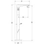 Duravit Tulum Einhebel-Wannenmischer bodenstehend - technische Ansicht