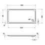 Duravit D-Code Rechteck Duschwanne 160 x 80 cm mit Antislip - technische Ansicht