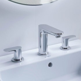 Robinetterie de lavabo 3 trous Duravit Wave avec vidage