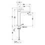 Robinet de lavabo monocommande Duravit Manhattan XL sans bonde - vue technique