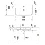 Duravit Qatego Waschtisch 80 x 47 cm, ohne Hahnloch, mit HygieneGlace - Detailansicht