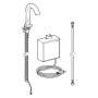 Robinet de lavabo Geberit Piave à montage sur pied, alimentation secteur, avec boîtier de fonction AP - vue détaillée