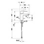 Robinet de lavabo monocommande Duravit Manhattan S FreshStart sans vidage - vue technique