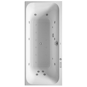 Baignoire rectangulaire Duravit Happy D2 180 x 80 cm avec système Combi E, deux dossiers inclinés