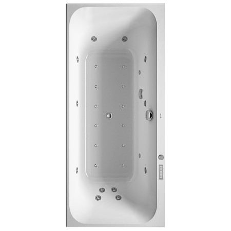 Baignoire rectangulaire Duravit Happy D2 180 x 80 cm avec système Combi E, deux dossiers inclinés