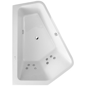 Baignoire d'angle Duravit Paiova 5 côtés 190 x 140 cm avec système de jets, coin gauche