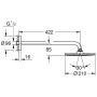 GROHE Rainshower Cosmopolitan 210 Kopfbrauseset 42,2 cm - technische Ansicht