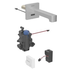 Robinet de lavabo mural Geberit Brenta, alimentation réseau, pour boîtier de fonction encastré