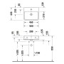 Lavabo Duravit Qatego 50 x 42 cm satiné, 1 trou de robinet - vue détaillée