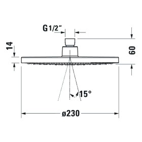 Doccetta Duravit 1jet Ø 23 cm MinusFlow