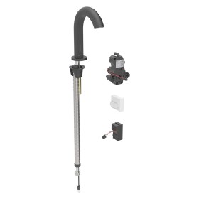 Robinet de lavabo Geberit Piave, montage sur pied, alimentation électrique, pour boîte de fonction UP