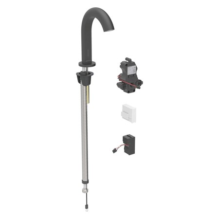 Robinet de lavabo Geberit Piave, montage sur pied, alimentation électrique, pour boîte de fonction UP