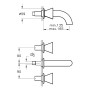 Rubinetto per lavabo a due maniglie VitrA Liquid 16,5 cm - vista dettagliata