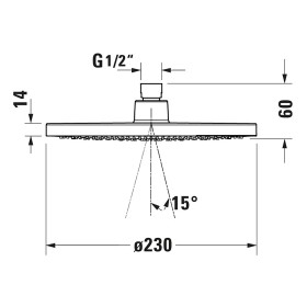 Doccetta Duravit 1jet Ø 23 cm MinusFlow