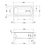 Vasca rettangolare con idromassaggio Duravit Qatego con sistema Combi L 150 x 75 cm, versione ad incasso - vista dettagliata